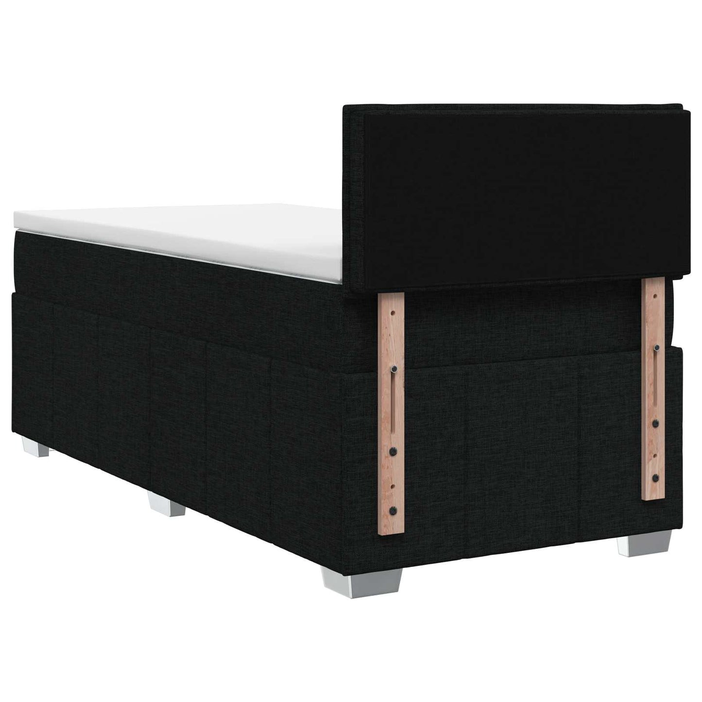 Letto box spring con materasso Nero 80 x 200 cm Tessuto