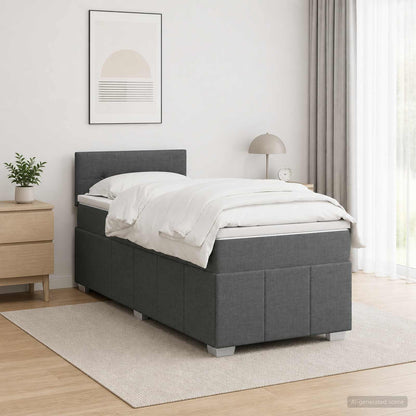 Letto box spring con materasso Grigio Scuro 80 x 200 cm Tessuto - homemem39