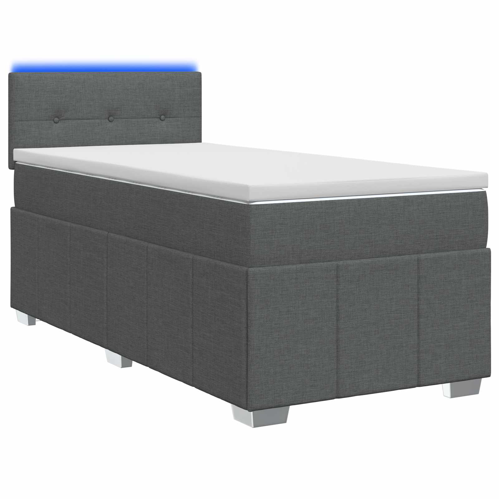 Letto box spring con materasso Grigio Scuro 80 x 200 cm Tessuto | homemem39