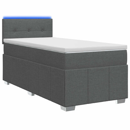 Letto box spring con materasso Grigio Scuro 80 x 200 cm Tessuto | homemem39