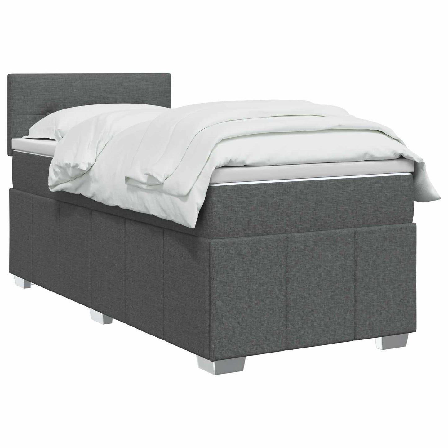 Letto box spring con materasso Grigio Scuro 80 x 200 cm Tessuto | homemem39
