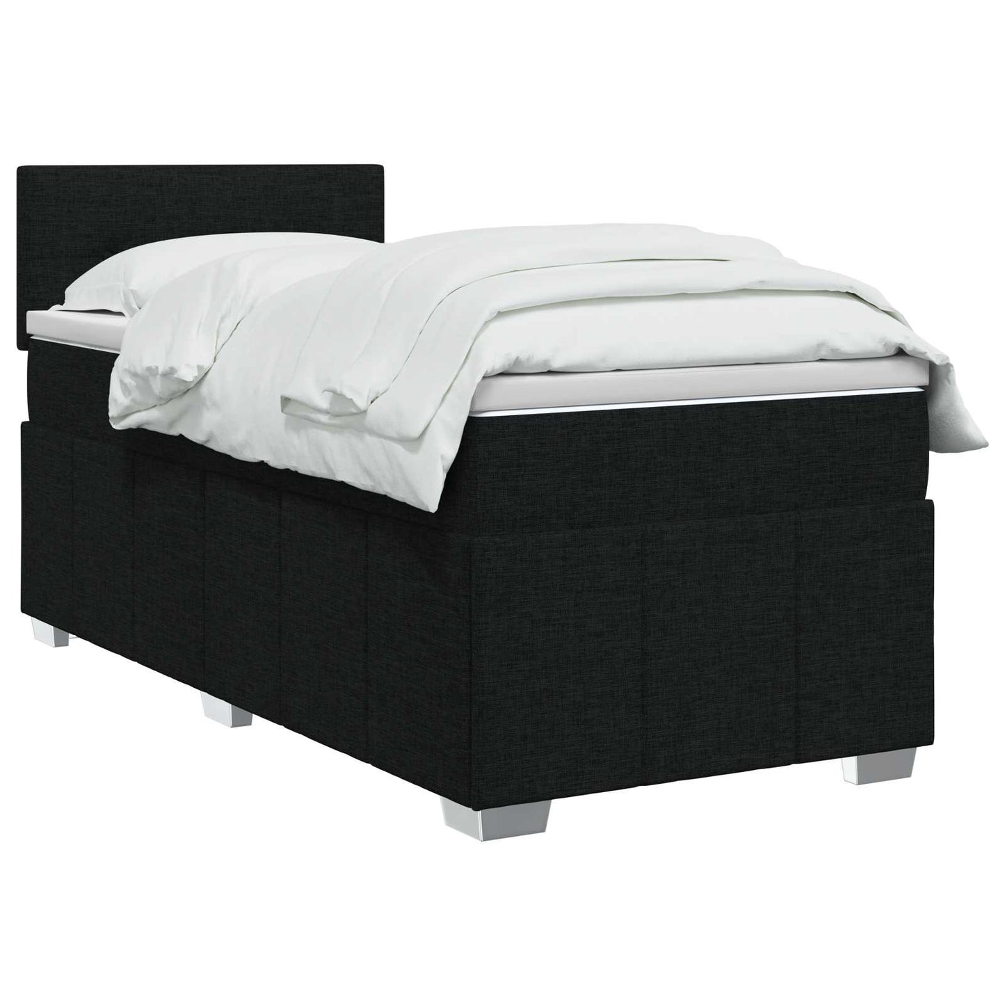 Letto box spring con materasso Nero 80 x 200 cm Tessuto | homemem39