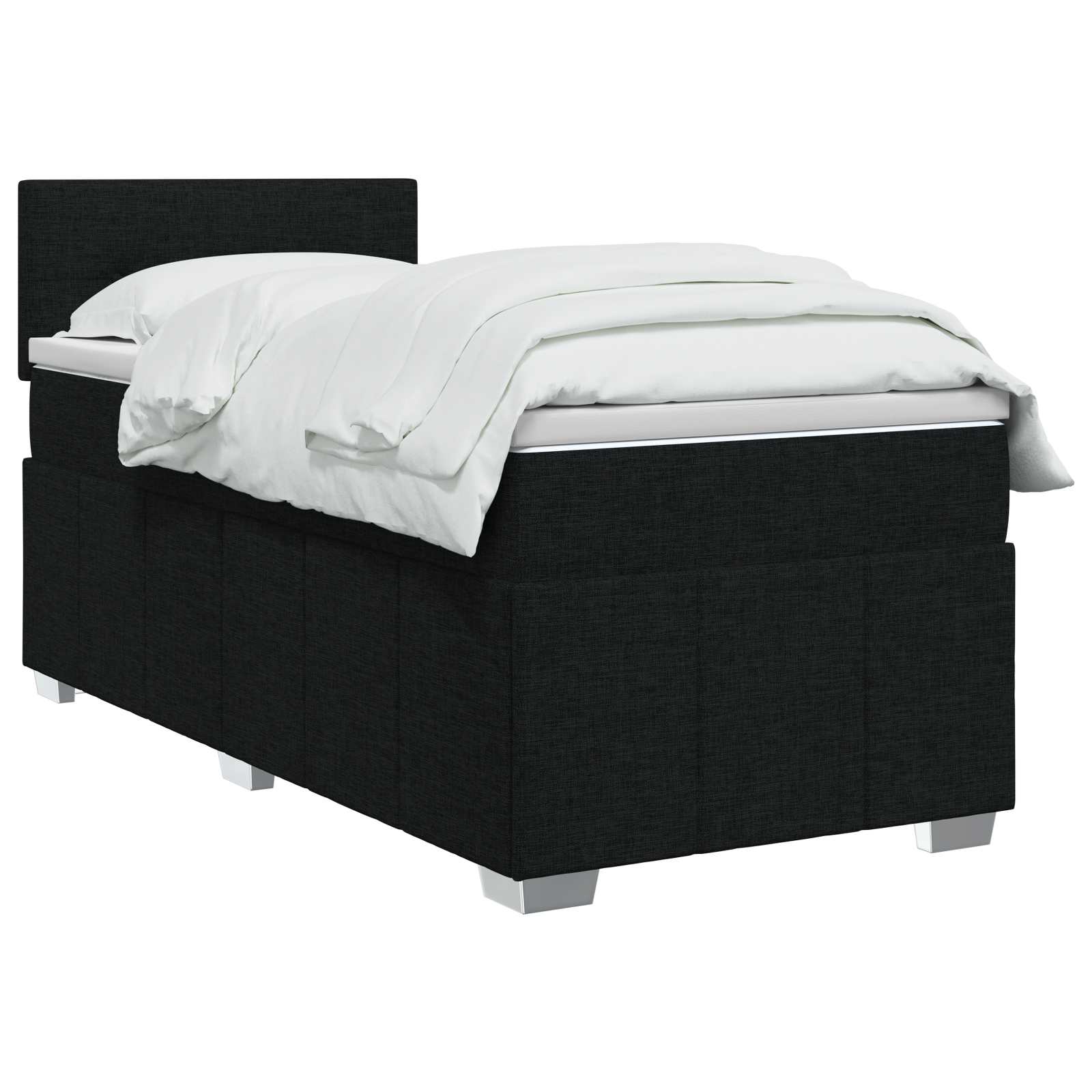 Letto box spring con materasso Nero 80 x 200 cm Tessuto | homemem39