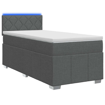 Letto box spring con materasso Grigio Scuro 80 x 200 cm Tessuto | homemem39