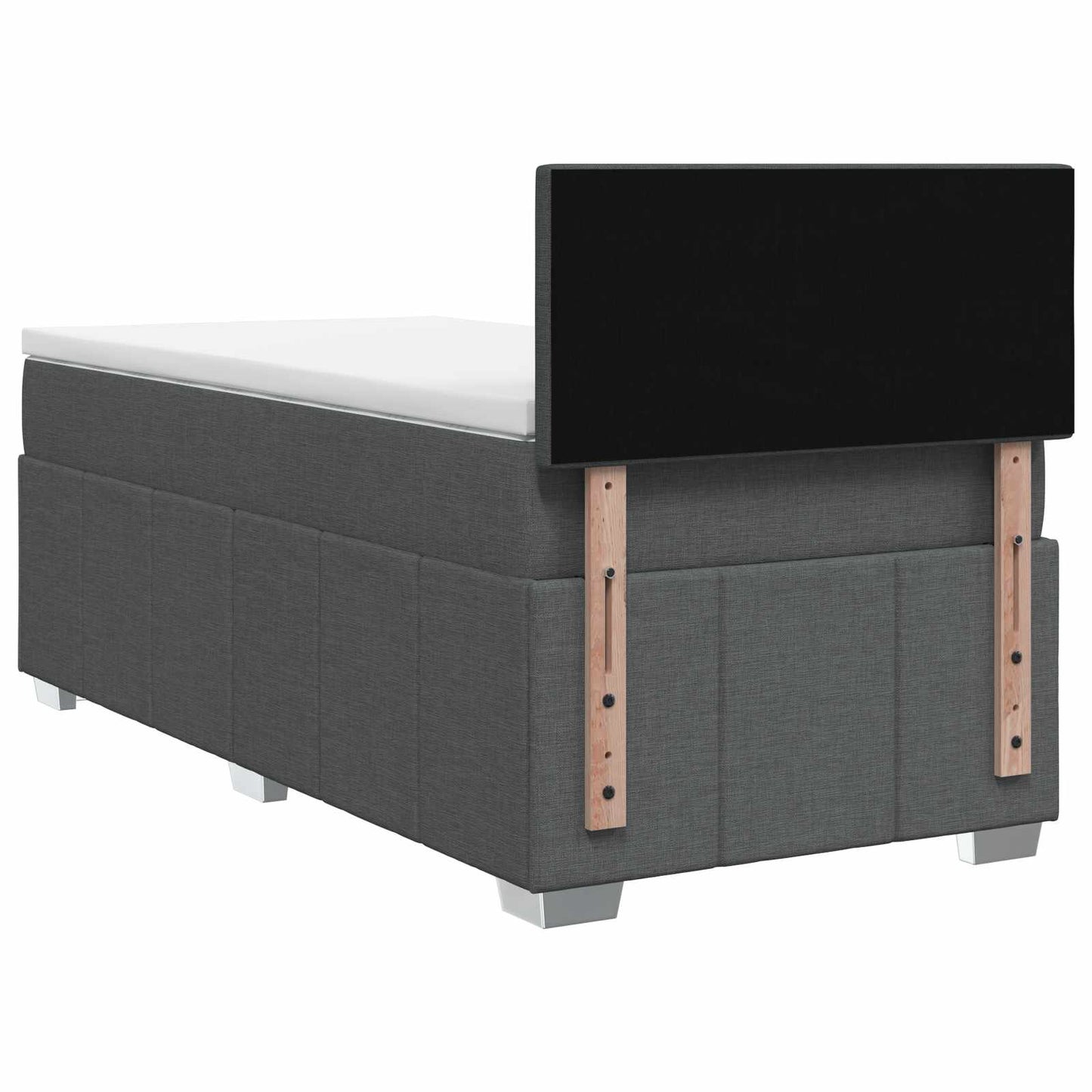 Letto box spring con materasso Grigio Scuro 80 x 200 cm Tessuto | homemem39