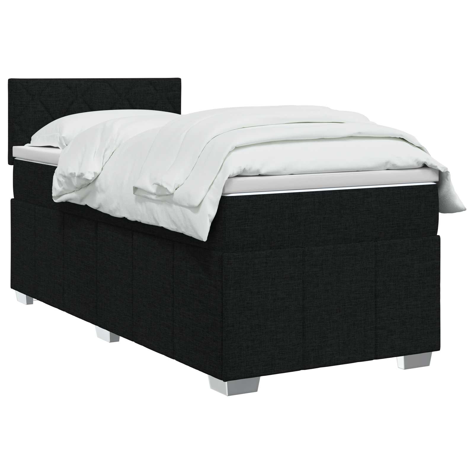 Letto box spring con materasso Nero 80 x 200 cm Tessuto | homemem39