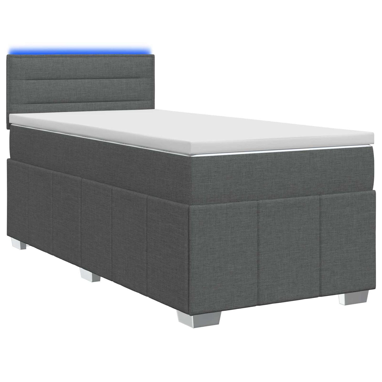 Letto box spring con materasso Grigio Scuro 90 x 190 cm Tessuto | homemem39