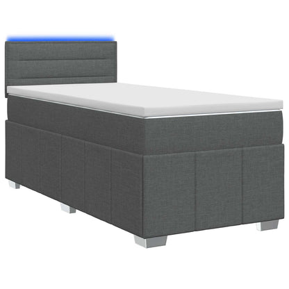Letto box spring con materasso Grigio Scuro 90 x 190 cm Tessuto | homemem39