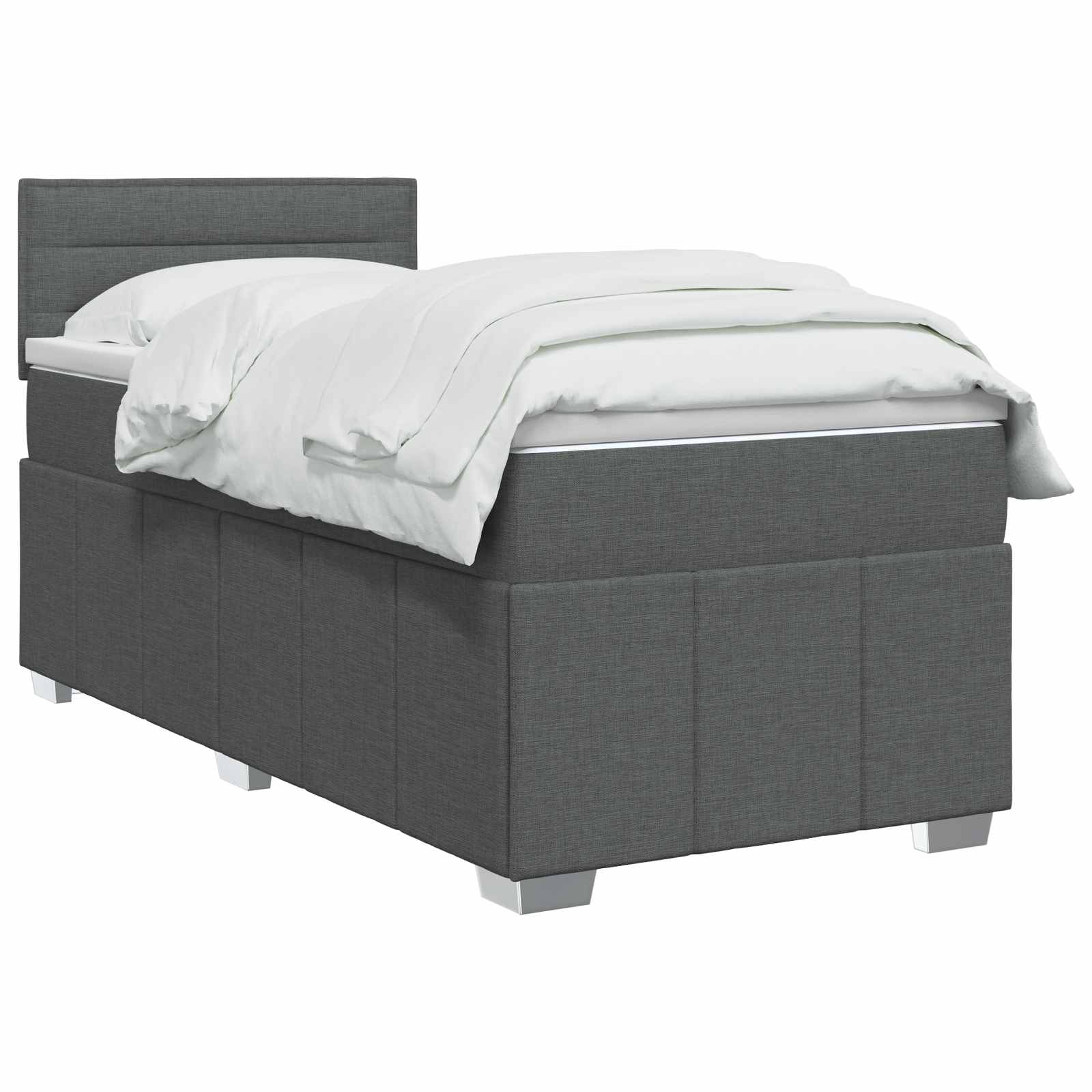 Letto box spring con materasso Grigio Scuro 90 x 190 cm Tessuto | homemem39