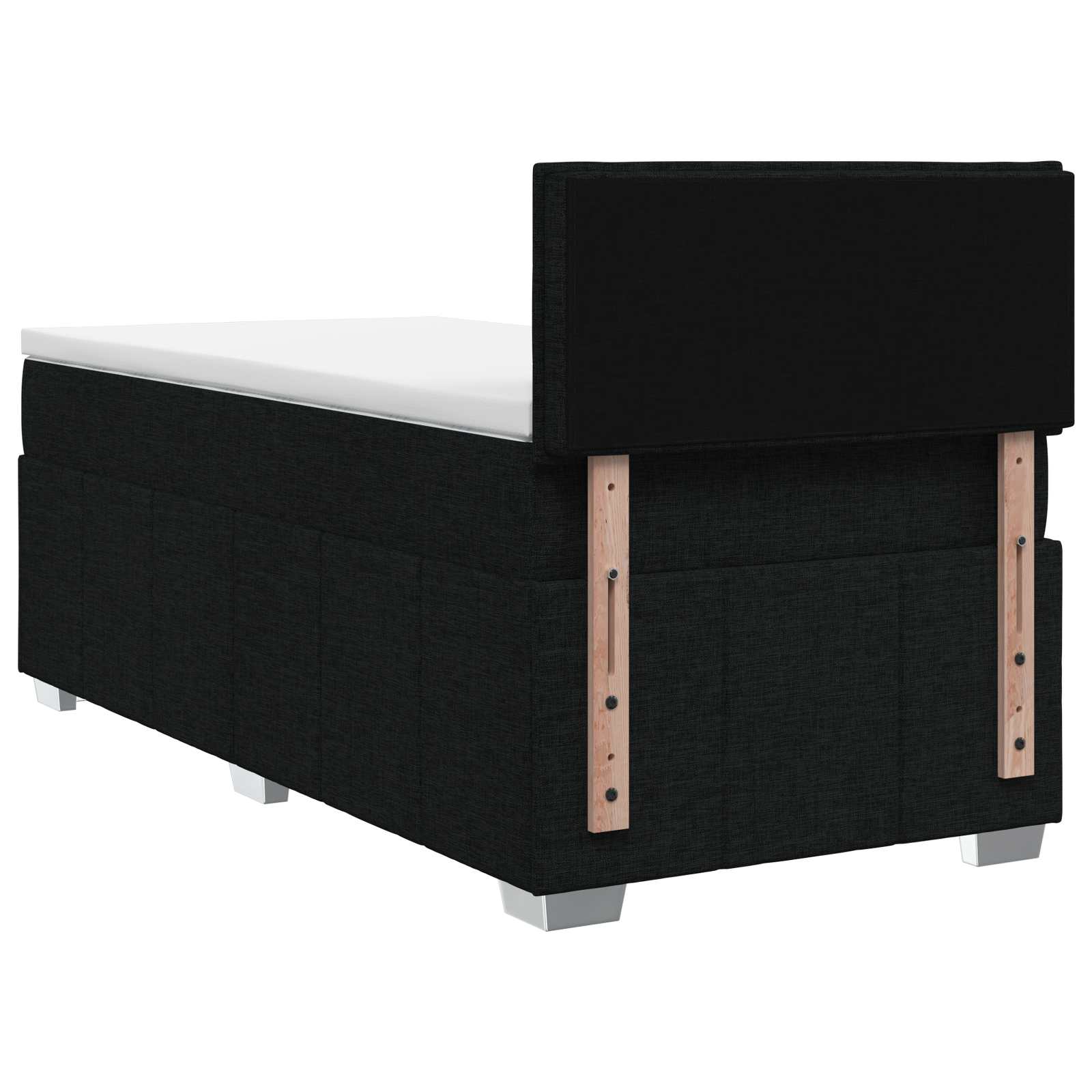 Letto box spring con materasso Nero 90 x 190 cm Tessuto | homemem39