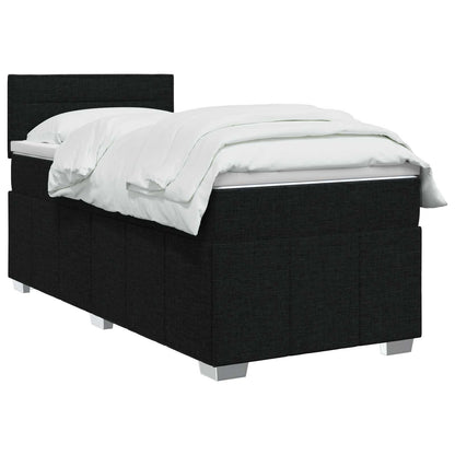 Letto box spring con materasso Nero 90 x 190 cm Tessuto | homemem39