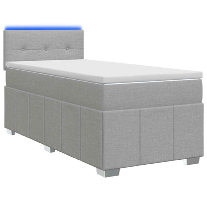 Letto box spring con materasso Grigio Chiaro 90 x 190 cm