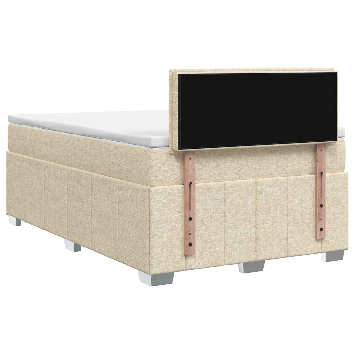 Letto box spring con materasso Crema 120 x 190 cm Tessuto