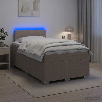 Letto box spring con materasso Tortora 120 x 200 cm Tessuto | homemem39