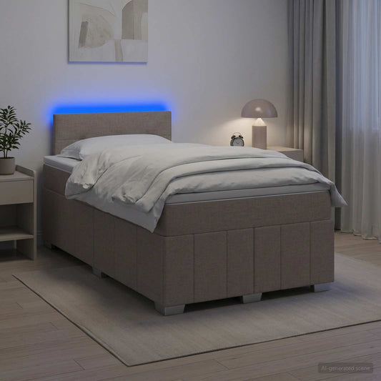 Letto box spring con materasso Tortora 120 x 190 cm Tessuto | homemem39