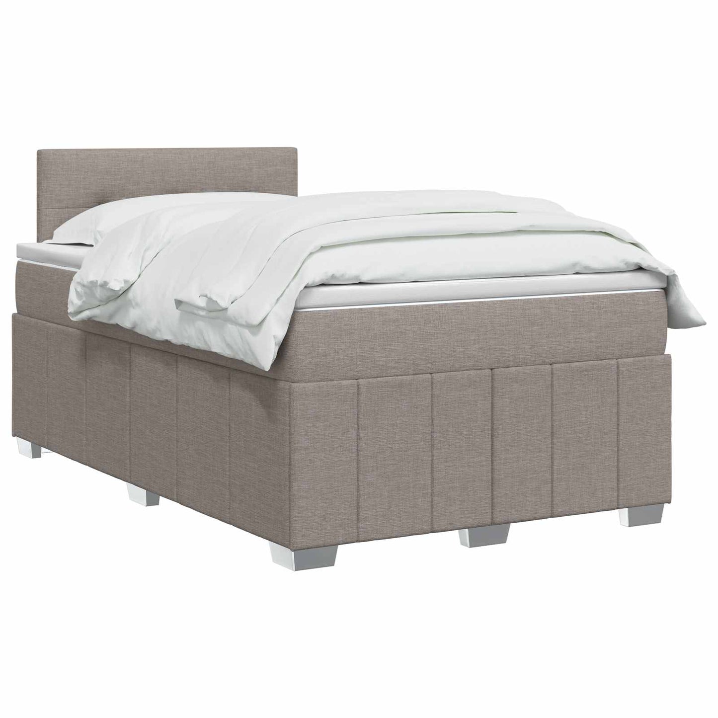 Letto box spring con materasso Tortora 120 x 190 cm Tessuto | homemem39