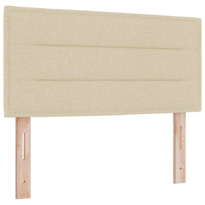Letto box spring con materasso Crema 120 x 200 cm Tessuto