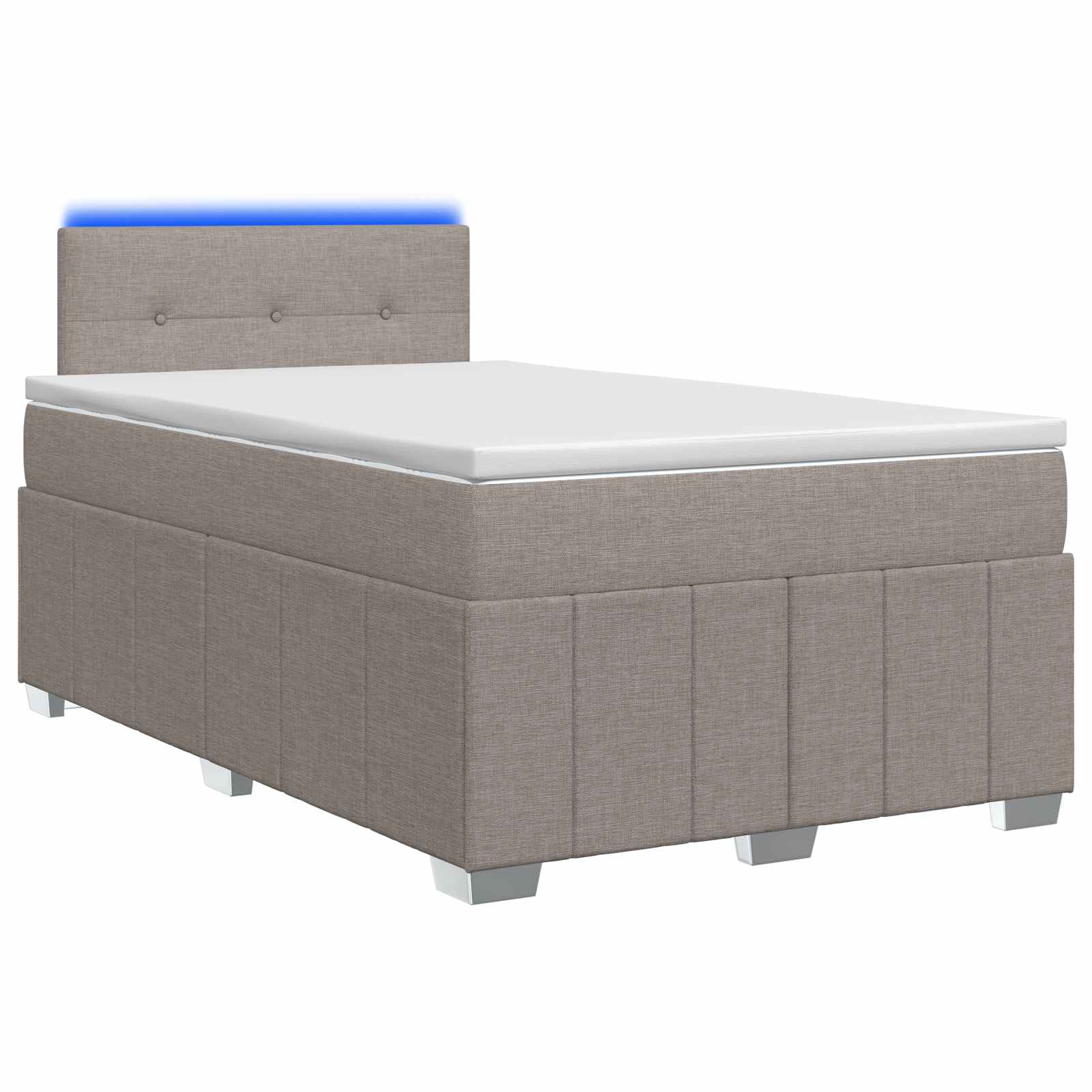 Letto box spring con materasso Tortora 120 x 200 cm Tessuto | homemem39