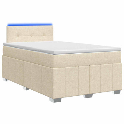 Letto box spring con materasso Crema 120 x 200 cm Tessuto | homemem39