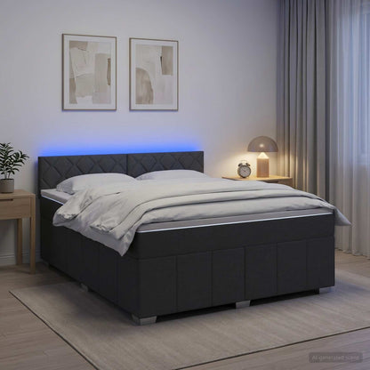 Letto box spring con materasso Grigio Scuro 140 x 200 cm | homemem39