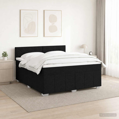 Letto box spring con materasso Nero 140 x 200 cm Tessuto | homemem39