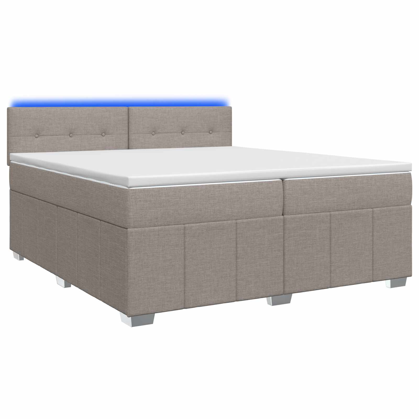 Letto box spring con materasso Tortora 200 x 200 cm Tessuto | homemem39