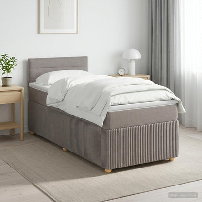 Letto box spring con materasso Tortora 90 x 200 cm Tessuto | homemem39