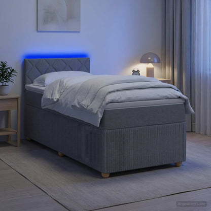 Letto box spring con materasso Grigio Chiaro 100 x 200 cm | homemem39
