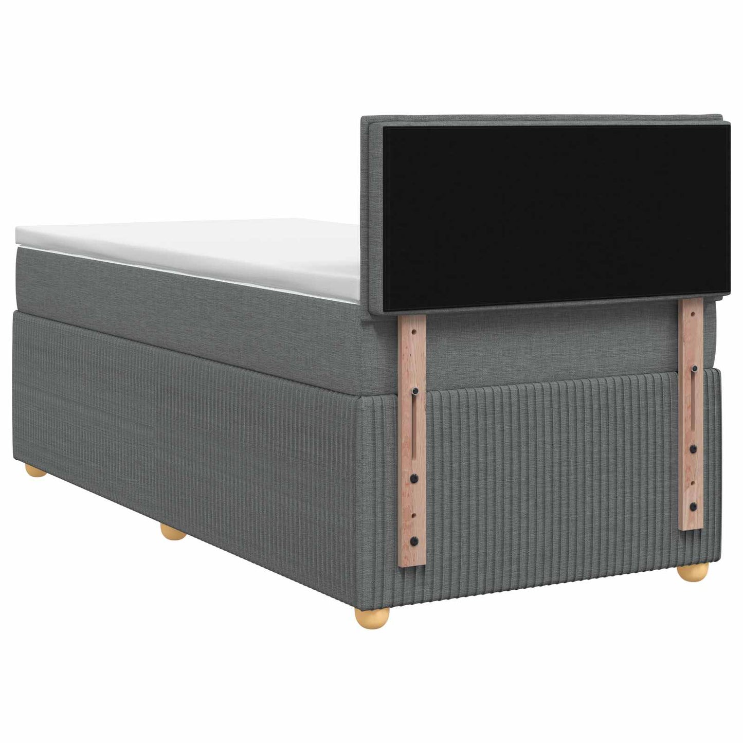 Letto box spring con materasso Grigio Scuro 80 x 200 cm Tessuto