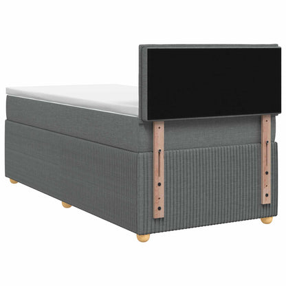 Letto box spring con materasso Grigio Scuro 80 x 200 cm Tessuto