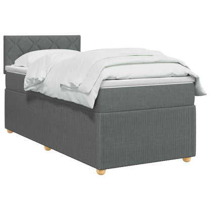 Letto box spring con materasso Grigio Scuro 80 x 200 cm Tessuto
