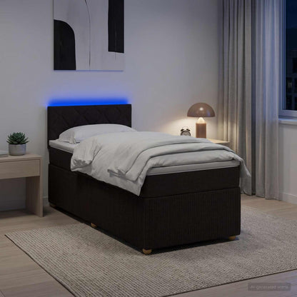 Letto box spring con materasso Marrone Scuro 80 x 200 cm