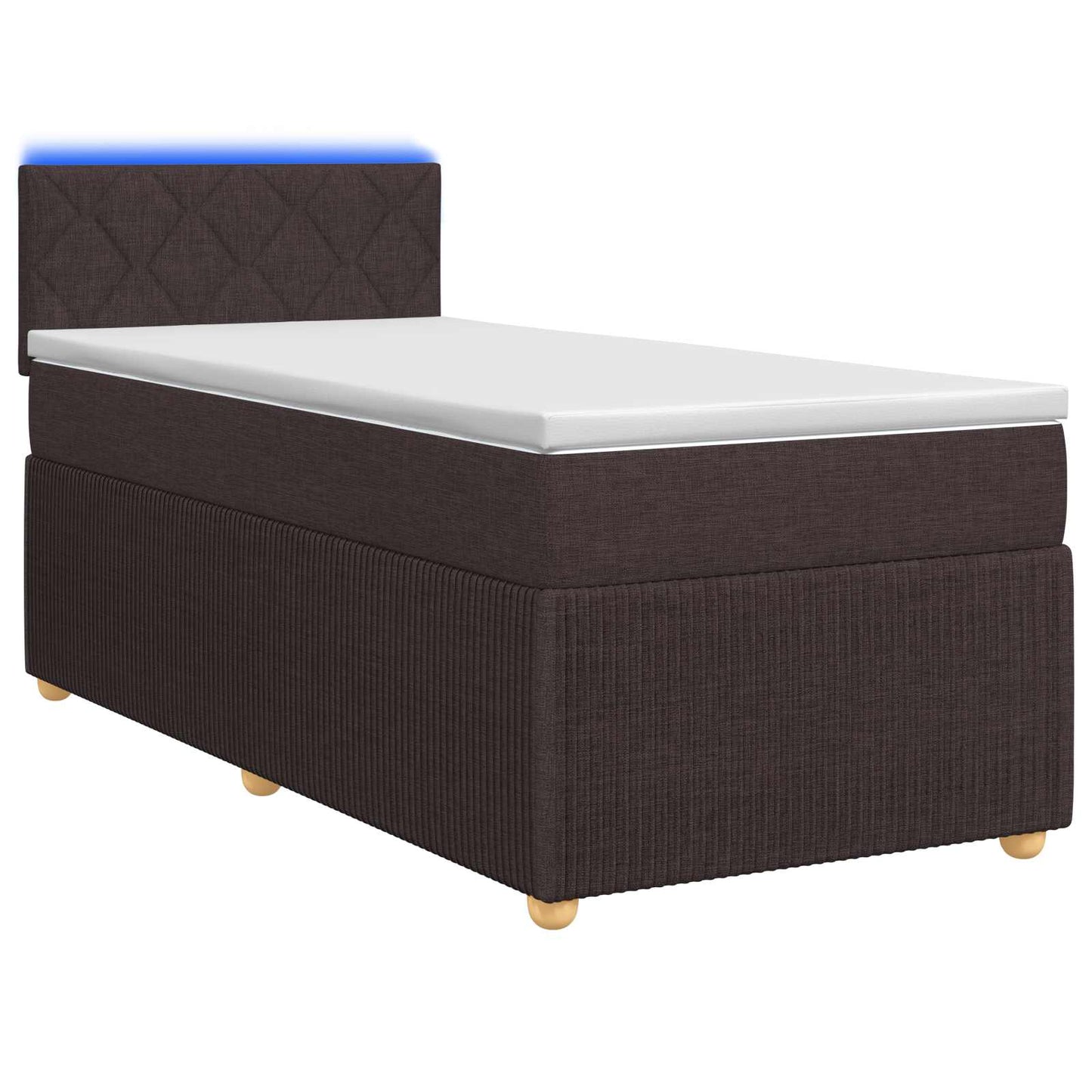Letto box spring con materasso Marrone Scuro 80 x 200 cm