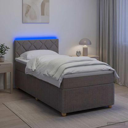 Letto box spring con materasso Tortora 100 x 200 cm Tessuto