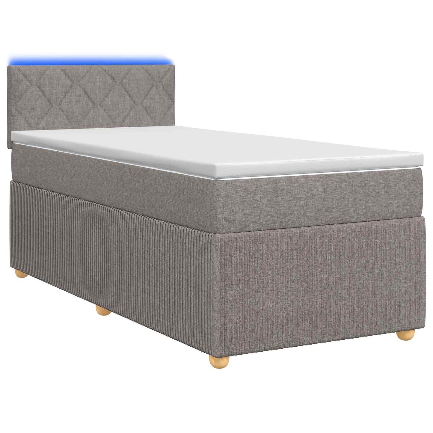 Letto box spring con materasso Tortora 80 x 200 cm Tessuto