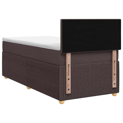 Letto box spring con materasso Marrone Scuro 90 x 190 cm