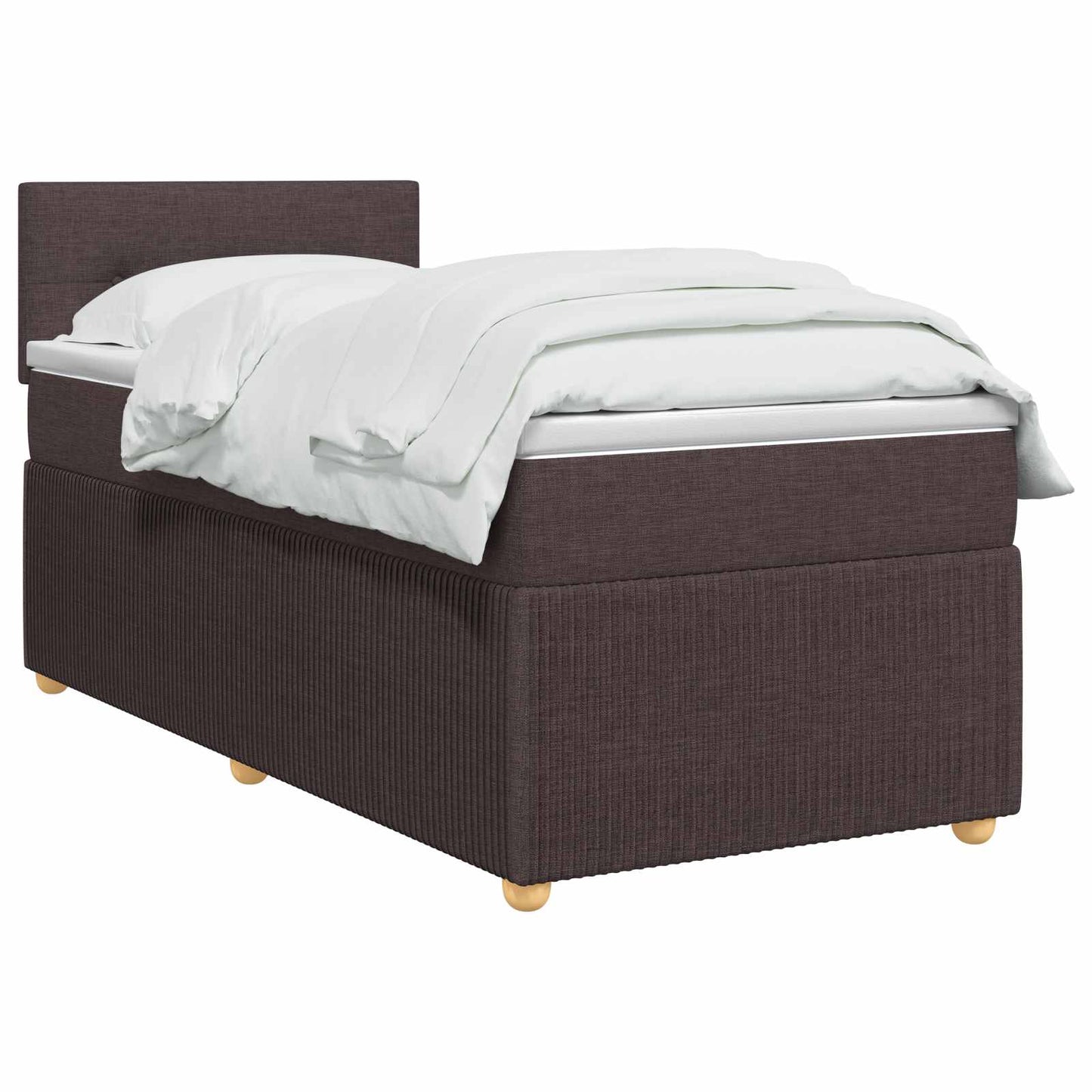 Letto box spring con materasso Marrone Scuro 90 x 190 cm
