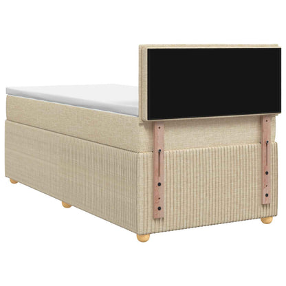 Letto box spring con materasso Crema 90 x 190 cm Tessuto | homemem39