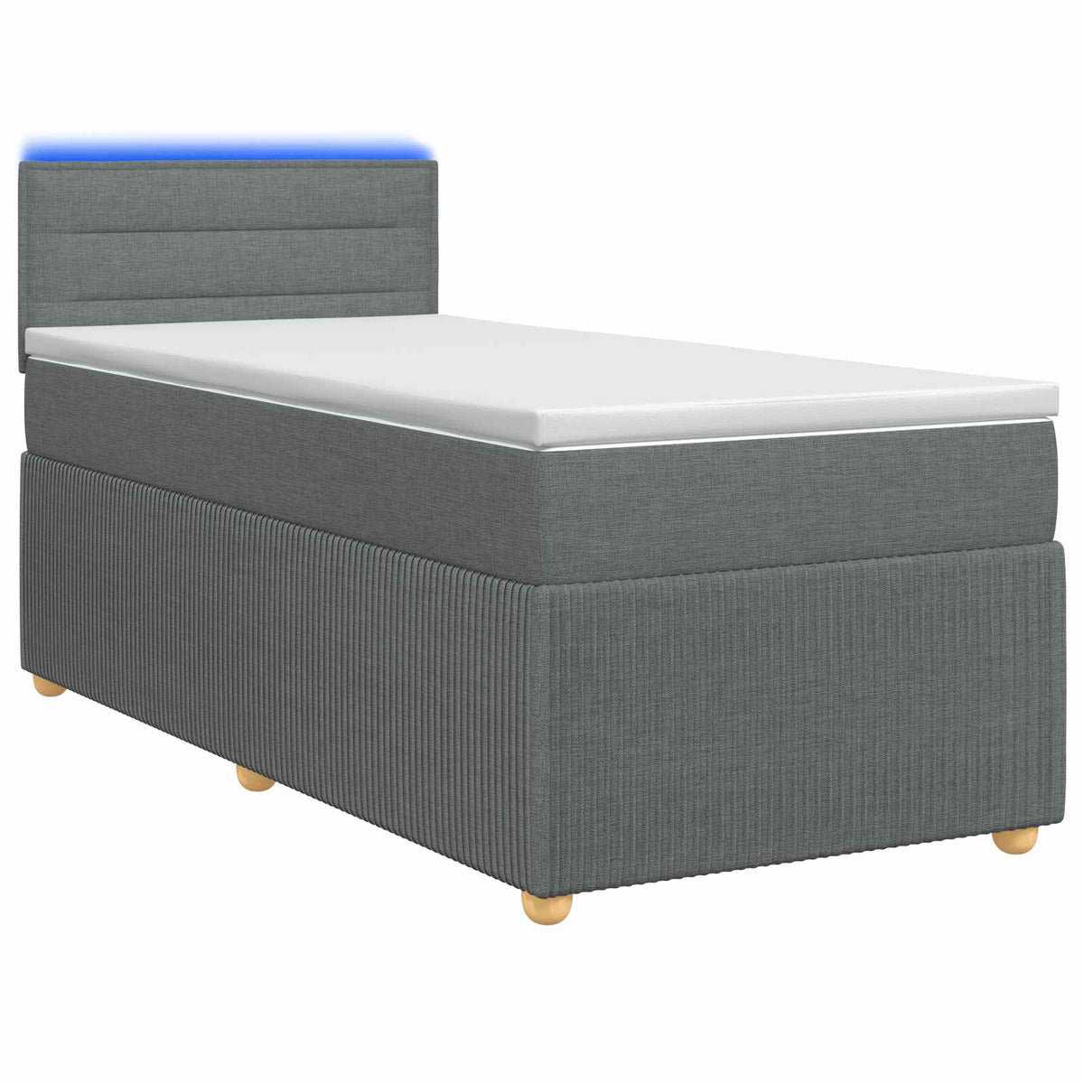 Letto box spring con materasso Grigio Scuro 90 x 200 cm Tessuto | homemem39