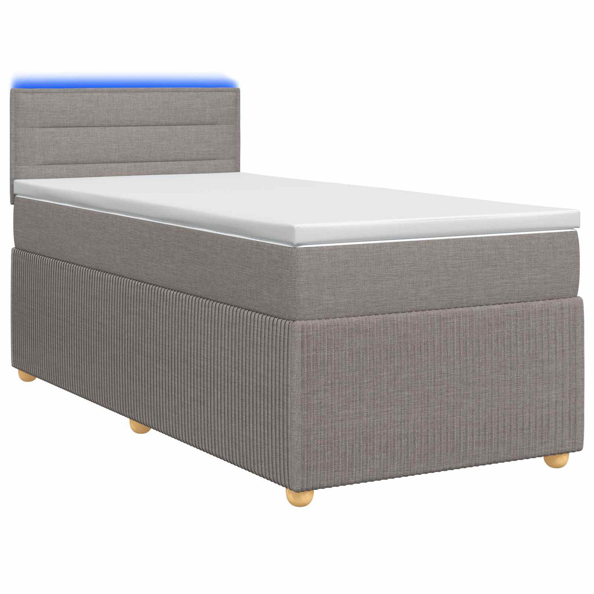 Letto box spring con materasso Tortora 90 x 200 cm Tessuto | homemem39