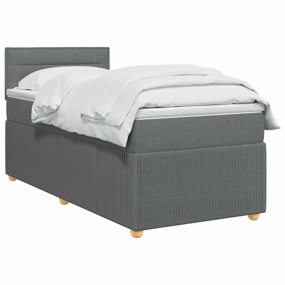 Letto box spring con materasso Grigio Scuro 100 x 200 cm | homemem39