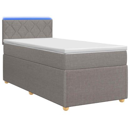 Letto box spring con materasso Tortora 100 x 200 cm Tessuto