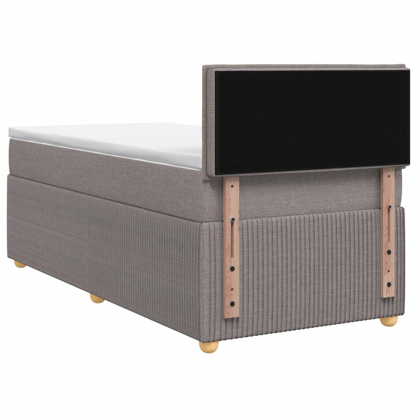 Letto box spring con materasso Tortora 100 x 200 cm Tessuto