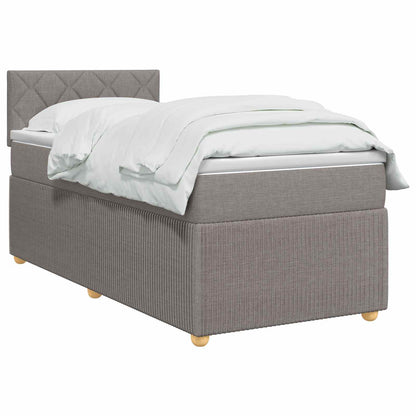 Letto box spring con materasso Tortora 100 x 200 cm Tessuto