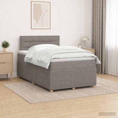 Letto box spring con materasso Tortora 120 x 190 cm Tessuto | homemem39