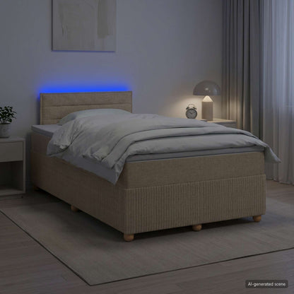 Letto box spring con materasso Crema 120 x 200 cm Tessuto | homemem39