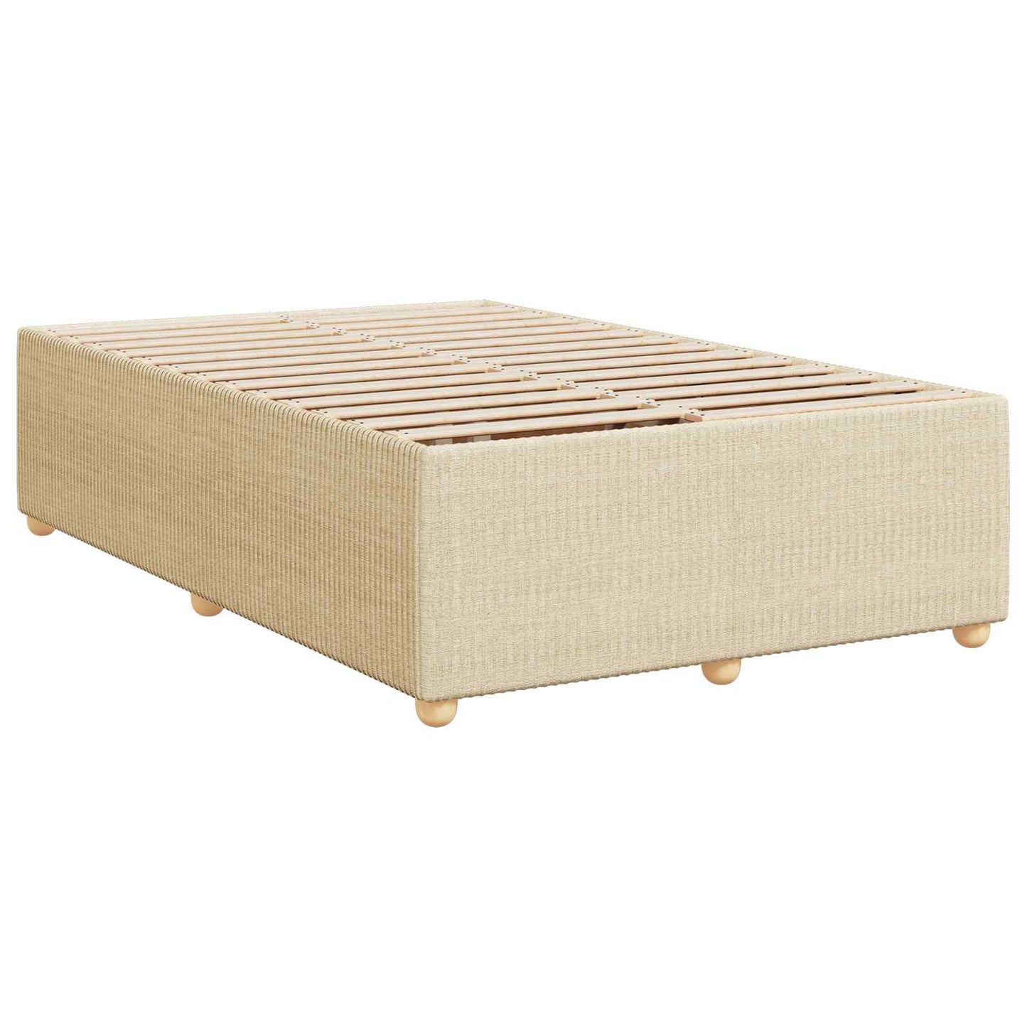 Letto box spring con materasso Crema 120 x 190 cm Tessuto | homemem39