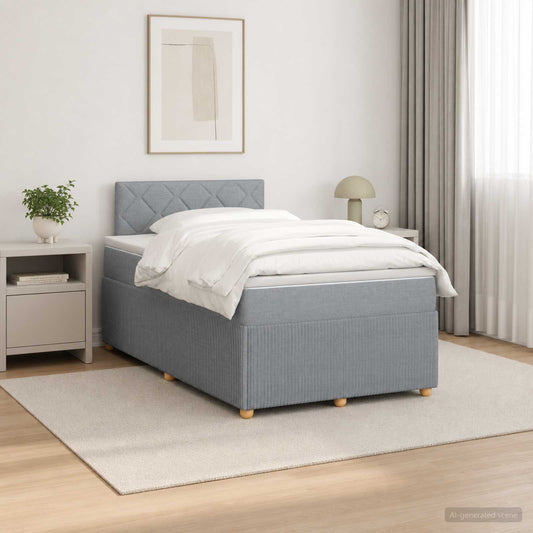 Letto box spring con materasso Grigio Chiaro 120 x 190 cm | homemem39