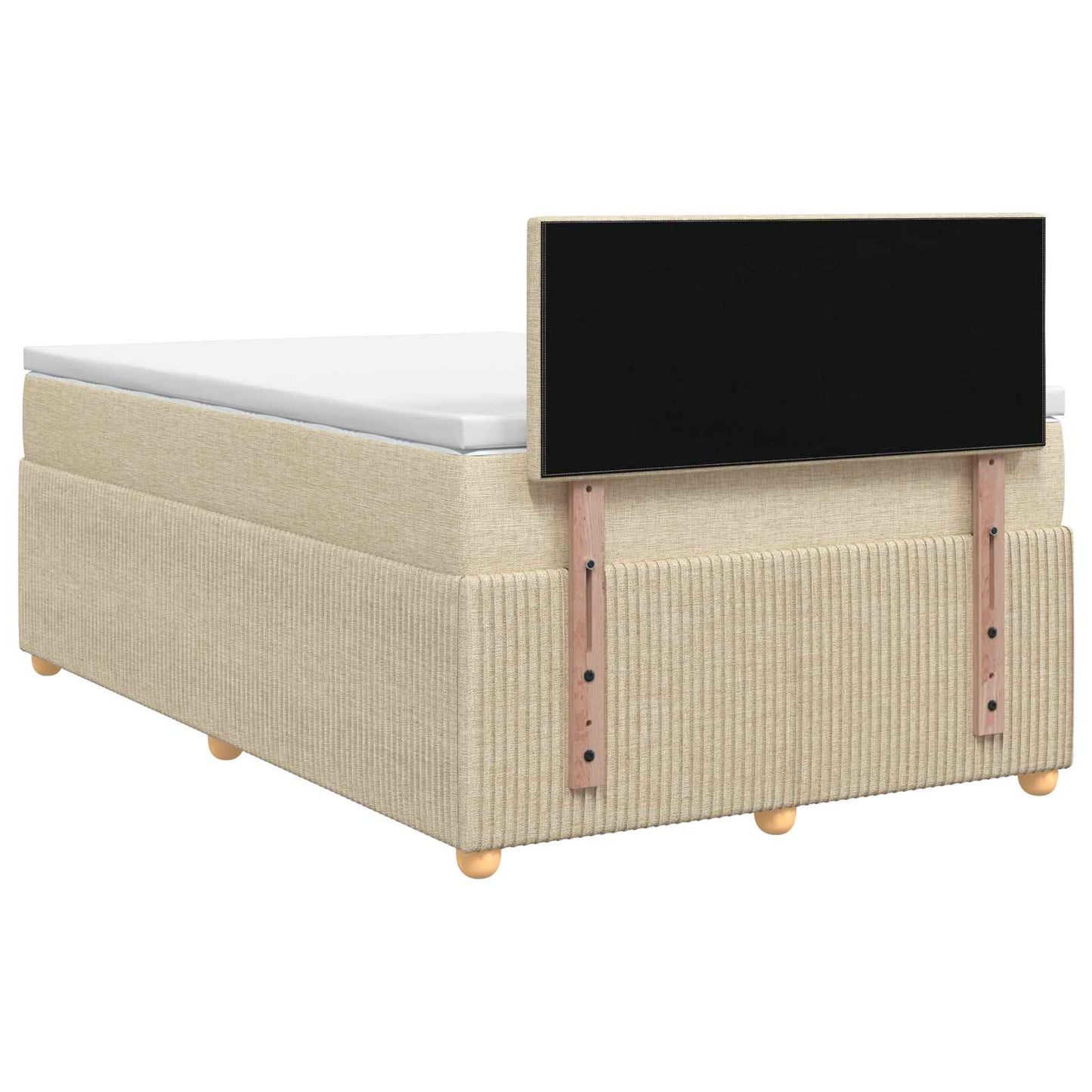Letto box spring con materasso Crema 120 x 200 cm Tessuto | homemem39