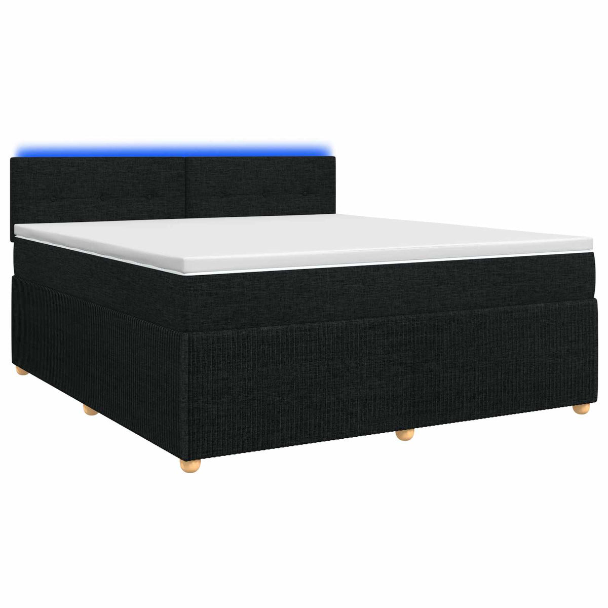 Letto box spring con materasso Nero 160 x 200 cm Tessuto | homemem39